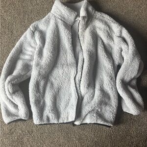 PINK Victoria's Secret White Teddy Jacket